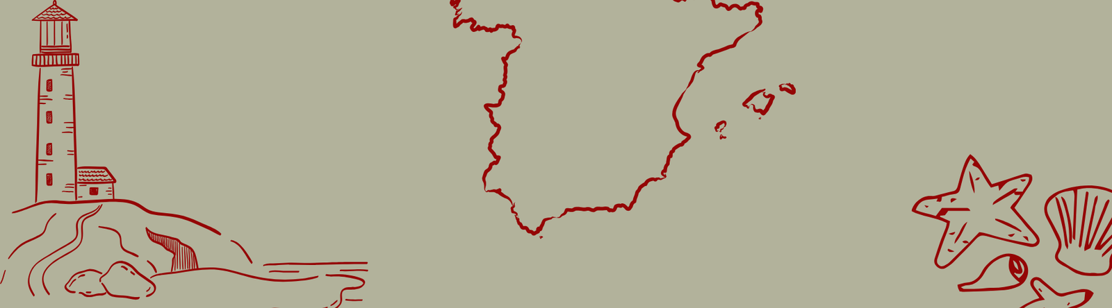 Motive gastronomice mediteraneene, ilustrație line-art